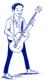 Rocky playing guitar - illustration